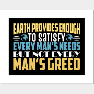 Greedy Humanity - Climate Protest Nature Protection Quote Posters and Art